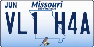 MO license plate VL1H4A