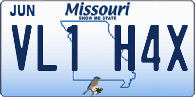 MO license plate VL1H4X