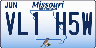 MO license plate VL1H5W