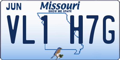 MO license plate VL1H7G