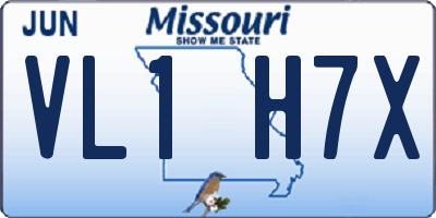 MO license plate VL1H7X