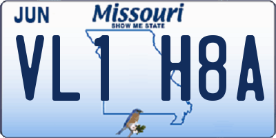 MO license plate VL1H8A