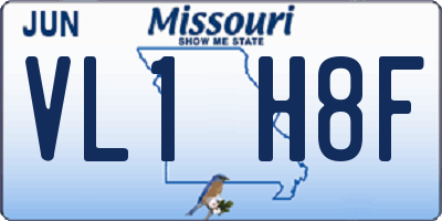 MO license plate VL1H8F