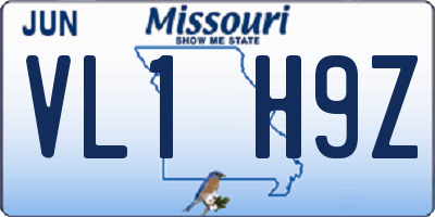 MO license plate VL1H9Z