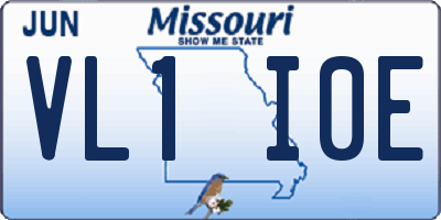 MO license plate VL1I0E