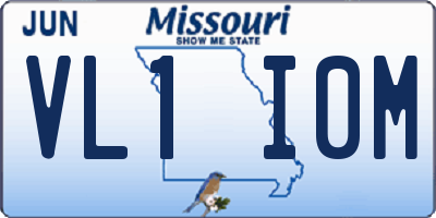 MO license plate VL1I0M
