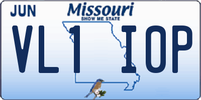 MO license plate VL1I0P