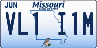 MO license plate VL1I1M