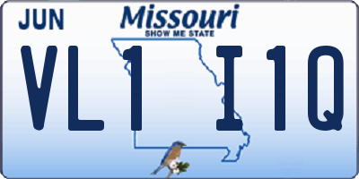 MO license plate VL1I1Q