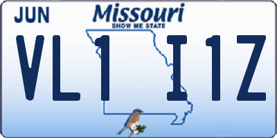 MO license plate VL1I1Z