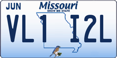 MO license plate VL1I2L