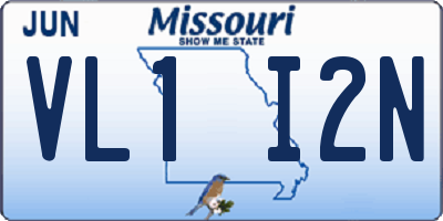 MO license plate VL1I2N