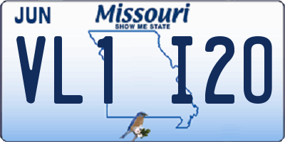 MO license plate VL1I2O