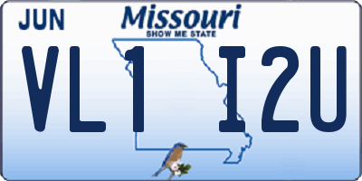 MO license plate VL1I2U