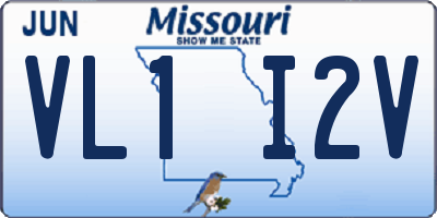 MO license plate VL1I2V