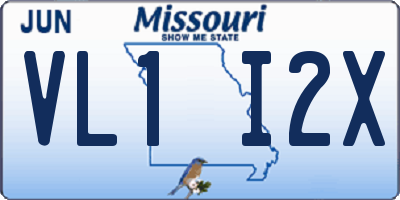 MO license plate VL1I2X