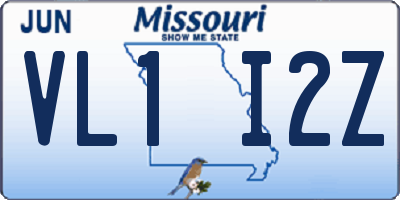 MO license plate VL1I2Z