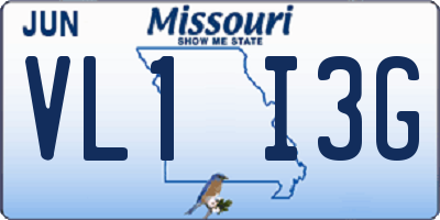 MO license plate VL1I3G