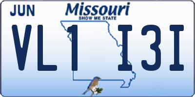 MO license plate VL1I3I