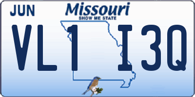 MO license plate VL1I3Q