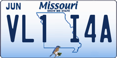 MO license plate VL1I4A
