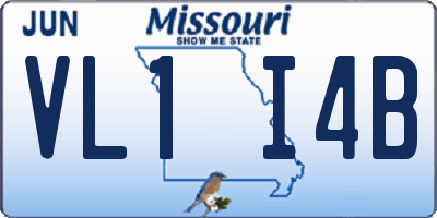 MO license plate VL1I4B