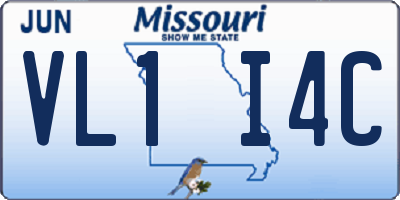 MO license plate VL1I4C