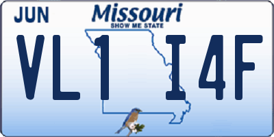 MO license plate VL1I4F