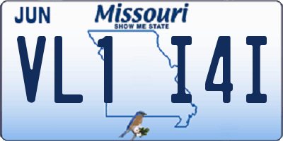 MO license plate VL1I4I