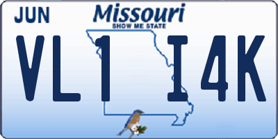 MO license plate VL1I4K