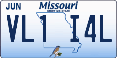 MO license plate VL1I4L