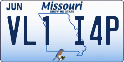 MO license plate VL1I4P