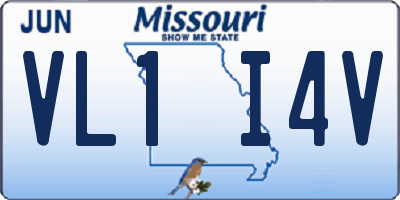 MO license plate VL1I4V