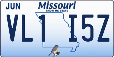 MO license plate VL1I5Z