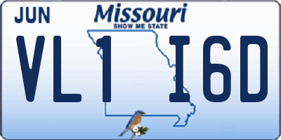 MO license plate VL1I6D