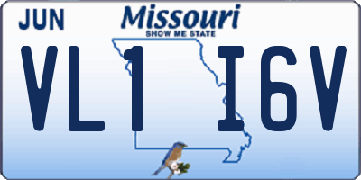 MO license plate VL1I6V