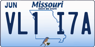 MO license plate VL1I7A