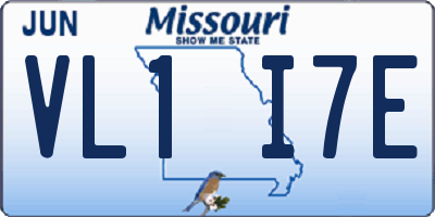MO license plate VL1I7E