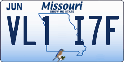 MO license plate VL1I7F