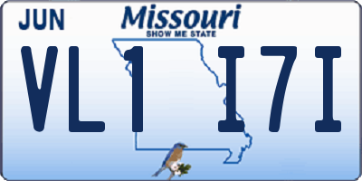 MO license plate VL1I7I