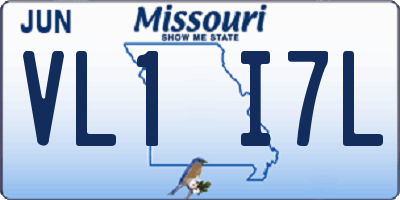 MO license plate VL1I7L