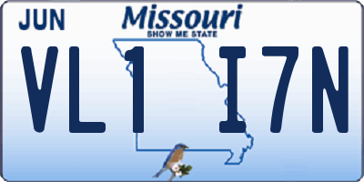 MO license plate VL1I7N