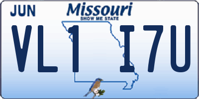 MO license plate VL1I7U