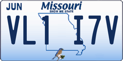 MO license plate VL1I7V