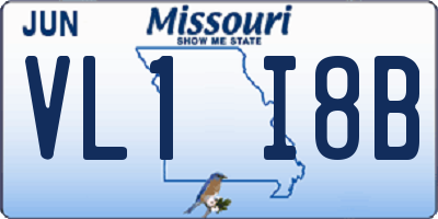 MO license plate VL1I8B
