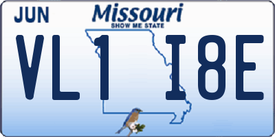 MO license plate VL1I8E