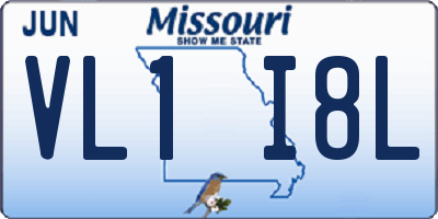 MO license plate VL1I8L
