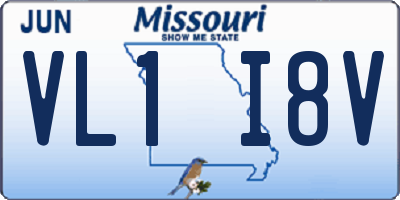 MO license plate VL1I8V