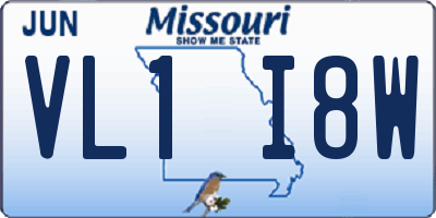 MO license plate VL1I8W