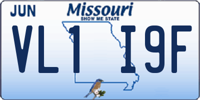 MO license plate VL1I9F